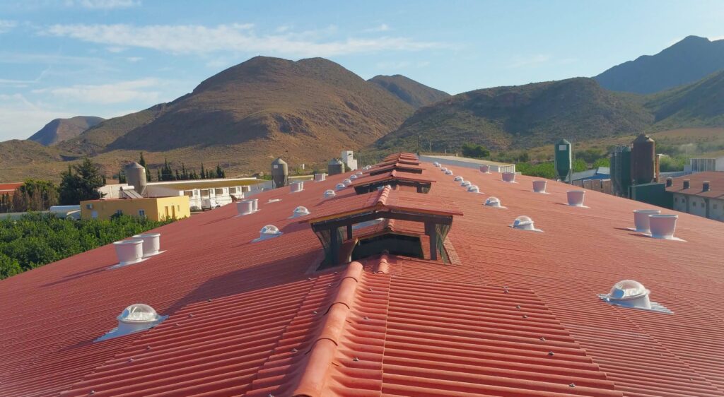 Tubos solares tuboó en una granja